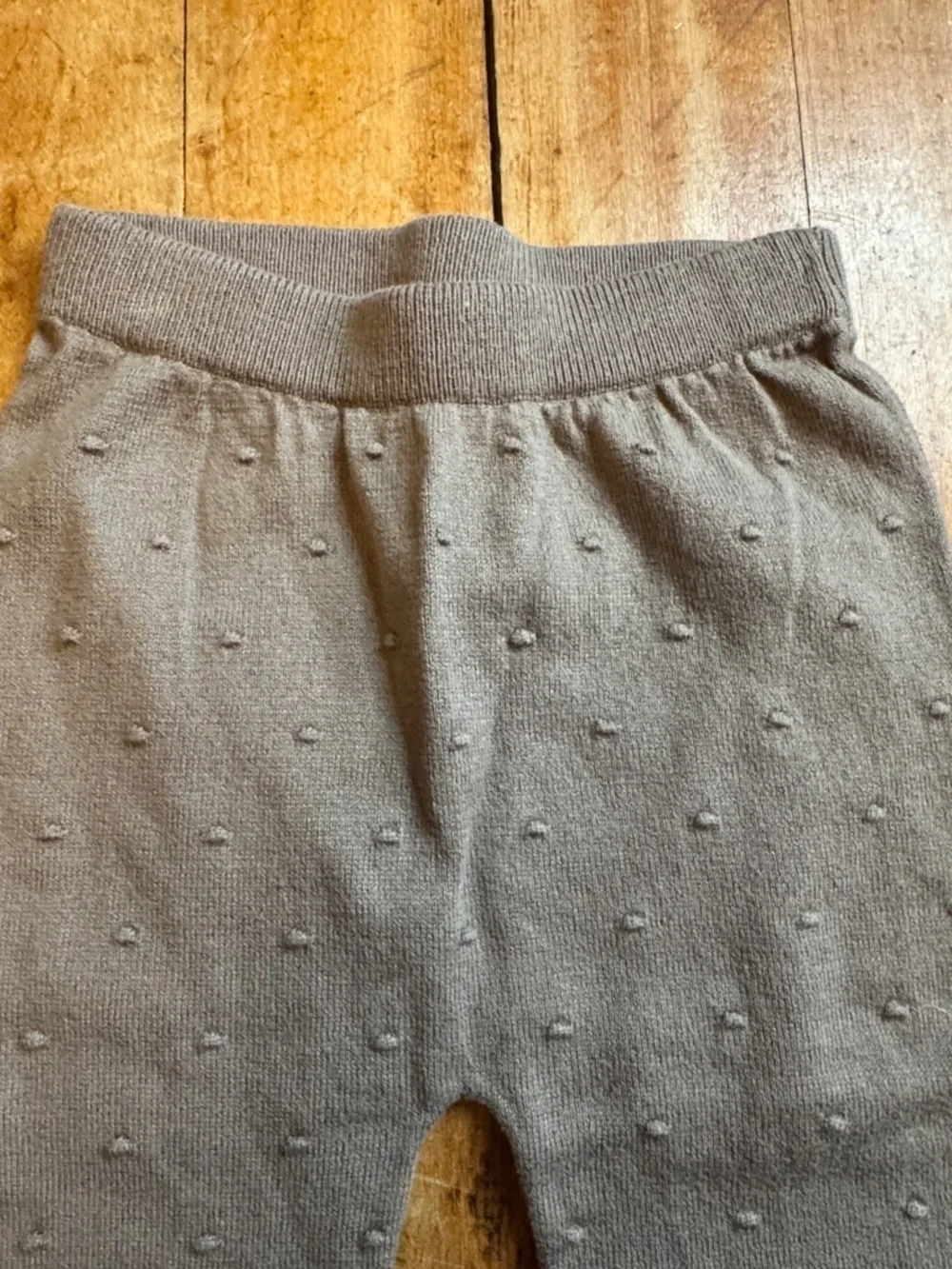 Carters Knit pants 12 months brown spring cotton unisex Swiss dot